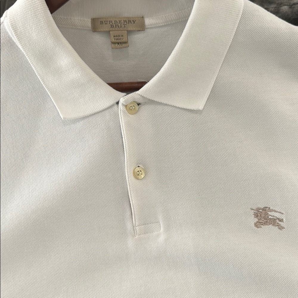 Burberry White Polo Shirt Classic Design